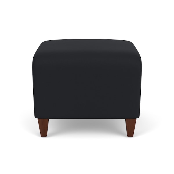 Lesro Siena Lounge Reception 1 Seat Bench, Walnut, MD Black Upholstery SN1001 - main